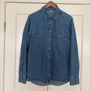 Stoic Denim Western Shirt Snap Button Chambray Shirt Size M